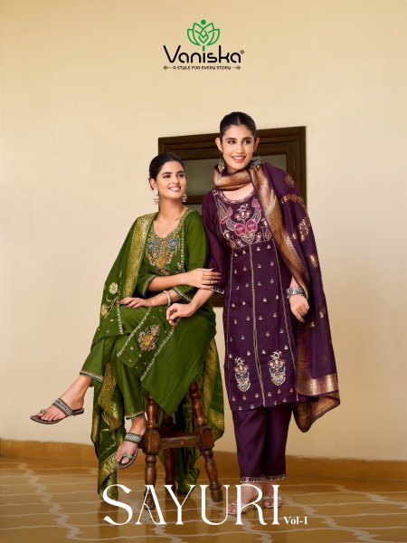 Sayuri Vol 1 By Vaniska Chanderi Silk Kurti With Bottom Dupatta